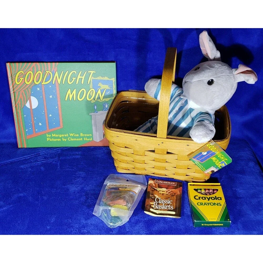 97 Longaberger Spring Bskt + Goodnight Moon Book & Bunny by Margaret Wise Brown